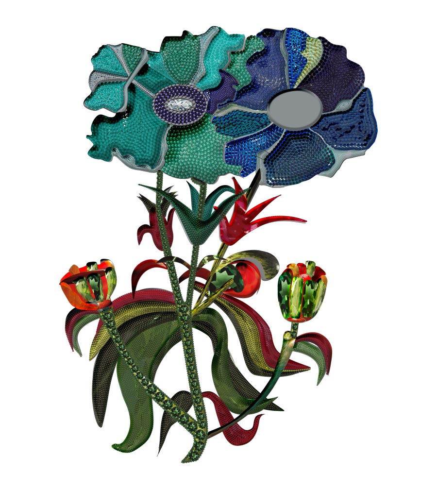 Flower Couple belonging to the third collection by Karmele Jewelry Design